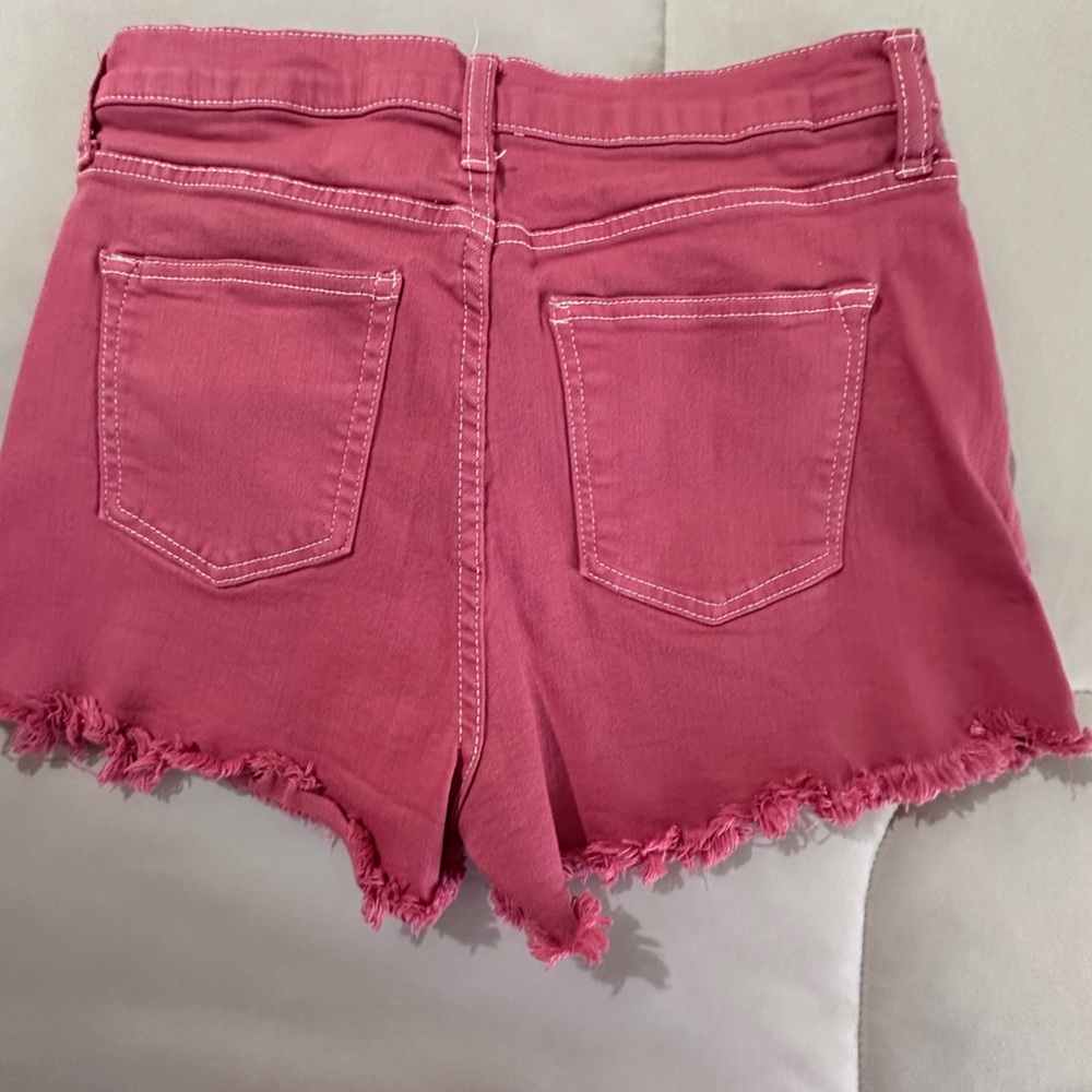CELEBRITY PINK FRAYED HEM SHORTS- LIPSTICK - Picture 4 of 12